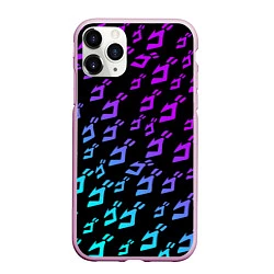 Чехол iPhone 11 Pro матовый JOJOS BIZARRE ADVENTURE NEON PATTERN НЕОН УЗОР, цвет: 3D-розовый