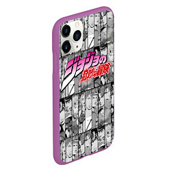 Чехол iPhone 11 Pro матовый JOJOS BIZARRE ADVENTURE ЧЁРНО БЕЛОЕ, цвет: 3D-фиолетовый — фото 2