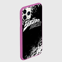 Чехол iPhone 11 Pro матовый JOJOS BIZARRE ADVENTURE БРЫЗГИ КРАСОК СИМВОЛЫ, цвет: 3D-фиолетовый — фото 2