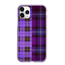 Чехол iPhone 11 Pro матовый Purple Checkered, цвет: 3D-светло-сиреневый