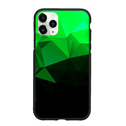 Чехол iPhone 11 Pro матовый Изумрудный Зеленый Геометрия, цвет: 3D-черный