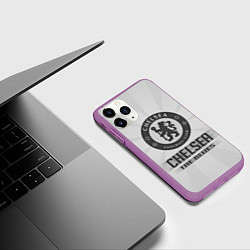 Чехол iPhone 11 Pro матовый Chelsea FC Graphite Theme, цвет: 3D-фиолетовый — фото 2