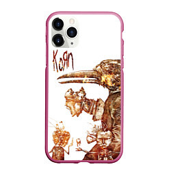 Чехол iPhone 11 Pro матовый Untitled - Korn, цвет: 3D-малиновый