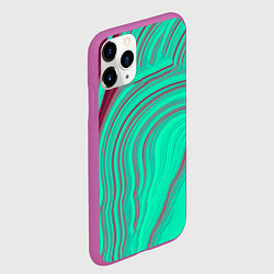 Чехол iPhone 11 Pro матовый Зеленый прилив, цвет: 3D-фиолетовый — фото 2