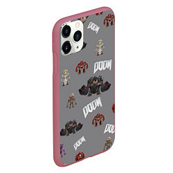 Чехол iPhone 11 Pro матовый MONSTER PATTERN DOOM, цвет: 3D-малиновый — фото 2