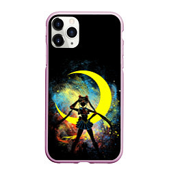 Чехол iPhone 11 Pro матовый Sailormoon Сейлормун на фоне звезд, цвет: 3D-розовый