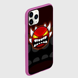 Чехол iPhone 11 Pro матовый Geometry Dash: Red Demon, цвет: 3D-фиолетовый — фото 2