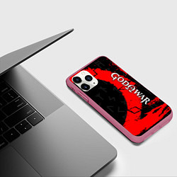 Чехол iPhone 11 Pro матовый GOD OF WAR СИМВОЛ КРАТОСА, цвет: 3D-малиновый — фото 2