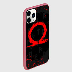 Чехол iPhone 11 Pro матовый GOD OF WAR CRATOS LOGO, цвет: 3D-малиновый — фото 2