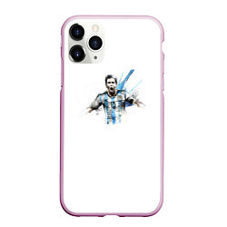 Чехол iPhone 11 Pro матовый Messi Argentina Team, цвет: 3D-розовый