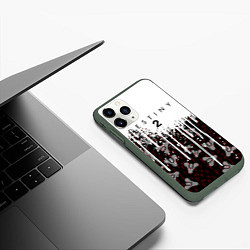 Чехол iPhone 11 Pro матовый Destiny Подтеки красок, цвет: 3D-темно-зеленый — фото 2