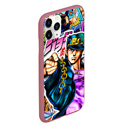 Чехол iPhone 11 Pro матовый Джотаро - JoJos Bizarre Adventure, цвет: 3D-малиновый — фото 2