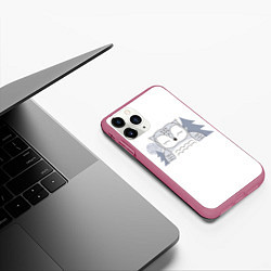 Чехол iPhone 11 Pro матовый Умиляющая совушка, цвет: 3D-малиновый — фото 2