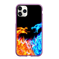 Чехол iPhone 11 Pro матовый FIRE DRAGONS ОГНЕННЫЕ ДРАКОНЫ