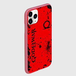 Чехол iPhone 11 Pro матовый God of War Брызги крови, цвет: 3D-малиновый — фото 2