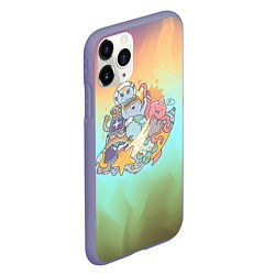 Чехол iPhone 11 Pro матовый Северное сияние и монстры, цвет: 3D-серый — фото 2