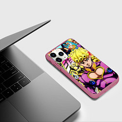 Чехол iPhone 11 Pro матовый JoJos Bizarre Adventure - Джорно Джованна, цвет: 3D-малиновый — фото 2