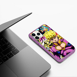 Чехол iPhone 11 Pro матовый JoJos Bizarre Adventure - Джорно Джованна, цвет: 3D-фиолетовый — фото 2