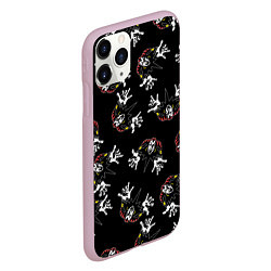 Чехол iPhone 11 Pro матовый КОРОЛЬ И ШУТ ЛОГО ПАТТЕРН, цвет: 3D-розовый — фото 2