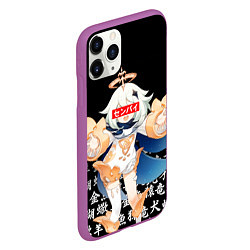 Чехол iPhone 11 Pro матовый GENSHIN IMPACT SENPAI ИЕРОИГЛИФЫ, цвет: 3D-фиолетовый — фото 2