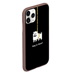 Чехол iPhone 11 Pro матовый UNDERTALE DOG НА КАНАТЕ, цвет: 3D-коричневый — фото 2