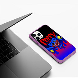 Чехол iPhone 11 Pro матовый POPPY PLAYTIME ПОППИ ПЛЕЙТАЙМ ХАГГИ ВАГГИ FIRE, цвет: 3D-фиолетовый — фото 2