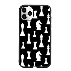 Чехол iPhone 11 Pro матовый Белые шахматные фигуры