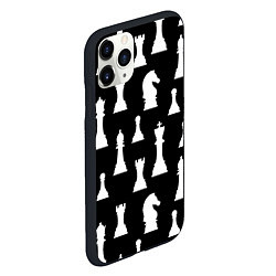 Чехол iPhone 11 Pro матовый Белые шахматные фигуры, цвет: 3D-черный — фото 2