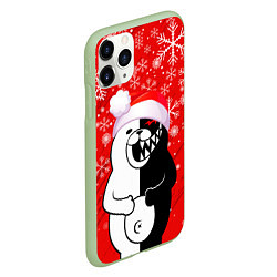 Чехол iPhone 11 Pro матовый НОВОГОДНИЙ MONOKUMA, цвет: 3D-салатовый — фото 2