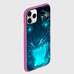 Чехол iPhone 11 Pro матовый Неоновый водяной тигр 2022, цвет: 3D-фиолетовый — фото 2
