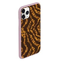 Чехол iPhone 11 Pro матовый Шкура тигра леопарда гибрид, цвет: 3D-розовый — фото 2