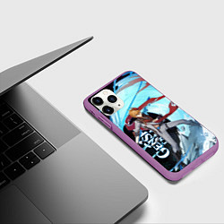 Чехол iPhone 11 Pro матовый ТАРТАЛЬЯ, GENSHIN IMPACT ГЕНШИН ИМПАКТ, цвет: 3D-фиолетовый — фото 2