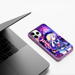 Чехол iPhone 11 Pro матовый КИКИ, GENSHIN IMPACT SPACE ГАЛАКТИКА, цвет: 3D-фиолетовый — фото 2