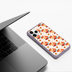 Чехол iPhone 11 Pro матовый Рыжие лисички, цвет: 3D-серый — фото 2