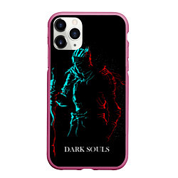 Чехол iPhone 11 Pro матовый Dark Souls NEON Силуэт