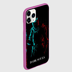 Чехол iPhone 11 Pro матовый Dark Souls NEON Силуэт, цвет: 3D-фиолетовый — фото 2