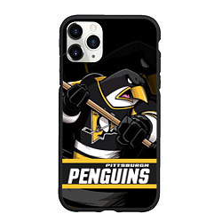 Чехол iPhone 11 Pro матовый Питтсбург Пингвинз, Pittsburgh Penguins, цвет: 3D-черный
