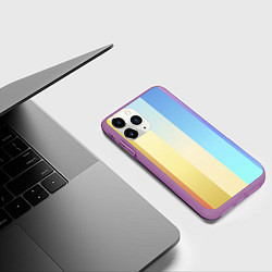 Чехол iPhone 11 Pro матовый Полосатик, цвет: 3D-фиолетовый — фото 2