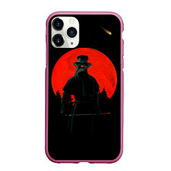 Чехол iPhone 11 Pro матовый Plague doctor ЧУМНОЙ ДОКТОР, цвет: 3D-малиновый