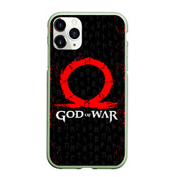 Чехол iPhone 11 Pro матовый GOD OF WAR КРАТОС ЛОГО, цвет: 3D-салатовый