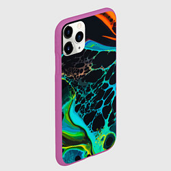 Чехол iPhone 11 Pro матовый Огни большого города, цвет: 3D-фиолетовый — фото 2