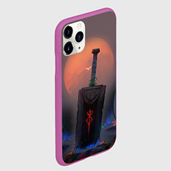 Чехол iPhone 11 Pro матовый БЕРСЕРК МЕЧ С КЛЕЙМОМ, цвет: 3D-фиолетовый — фото 2