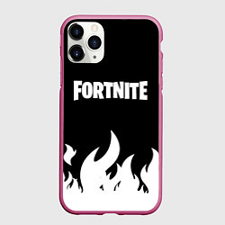 Чехол iPhone 11 Pro матовый Fortnite Огонь, цвет: 3D-малиновый