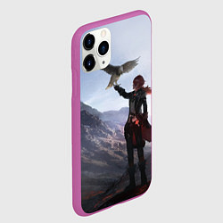 Чехол iPhone 11 Pro матовый ДИЛЮК С ЯСТРЕБОМ DILUC, цвет: 3D-фиолетовый — фото 2