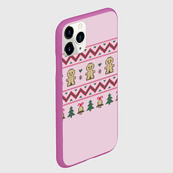 Чехол iPhone 11 Pro матовый Новогодний узор от John Art, цвет: 3D-фиолетовый — фото 2