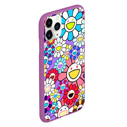 Чехол iPhone 11 Pro матовый Цветы Takashi Murakami, цвет: 3D-фиолетовый — фото 2