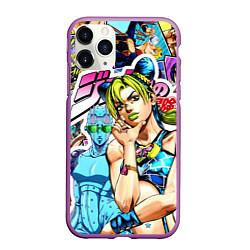 Чехол iPhone 11 Pro матовый JoJos Bizarre Adventure - Джолин Кудзё, цвет: 3D-фиолетовый