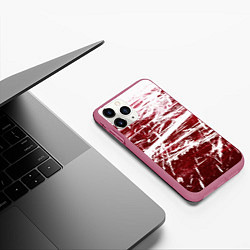 Чехол iPhone 11 Pro матовый CRAZY RED, цвет: 3D-малиновый — фото 2