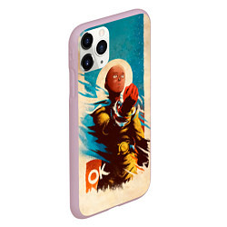 Чехол iPhone 11 Pro матовый One Punch-Man Эпичный Сайтама, цвет: 3D-розовый — фото 2