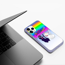 Чехол iPhone 11 Pro матовый Луна и Артемис под радугой, цвет: 3D-светло-сиреневый — фото 2